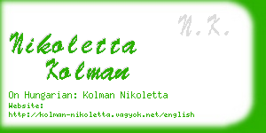 nikoletta kolman business card